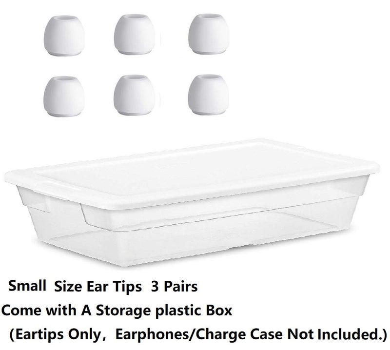 BLLQ Small Size Ear Tips Earbuds Covers Ear Caps Eartips Earpads Compatible with Apple AirPods Pro, Silicone Tips, Fit in Case, 3 Pairs White S - Image 2